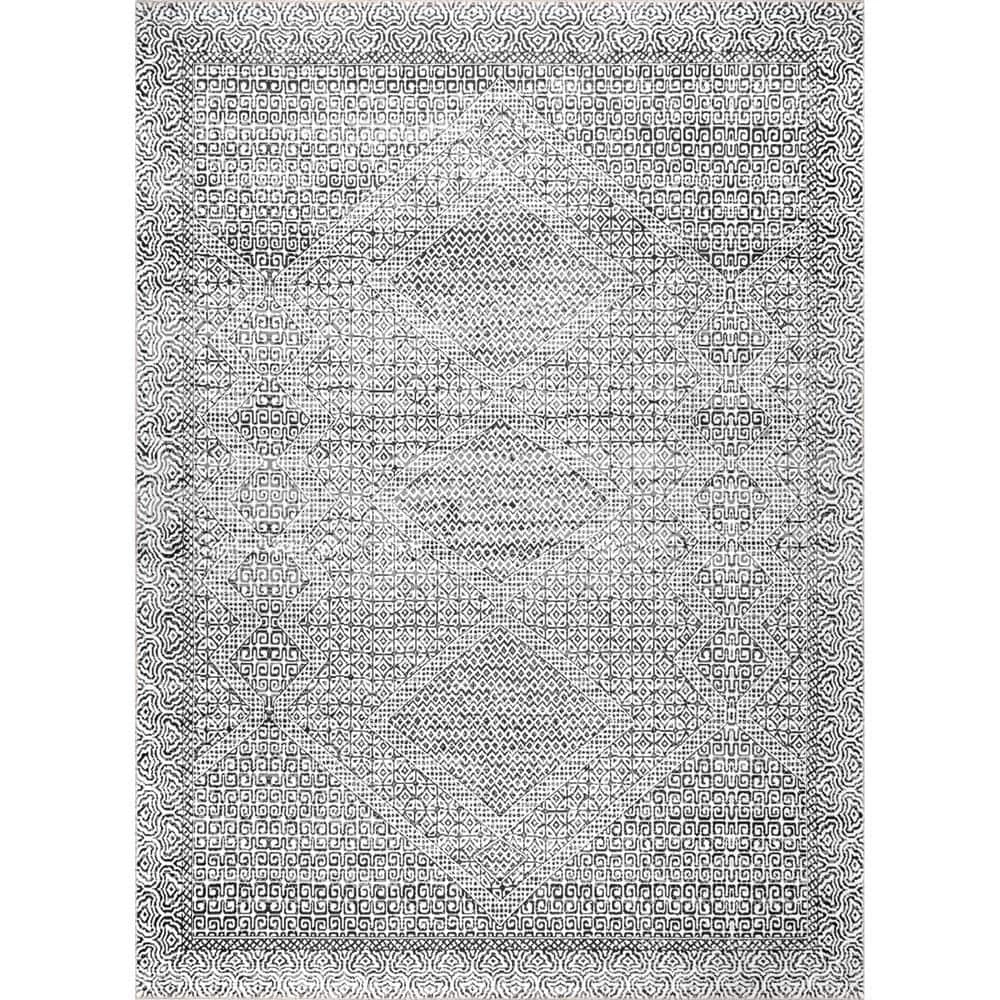 Davidson Gray 5 ft. x 8 ft. Machine Washable Abstract Tribal Indoor Area Rug by nuLOOM 1 Davidson Gray 5 ft. x 8 ft. Machine Washable Abstract Tribal Indoor Area Rug by nuLOOM