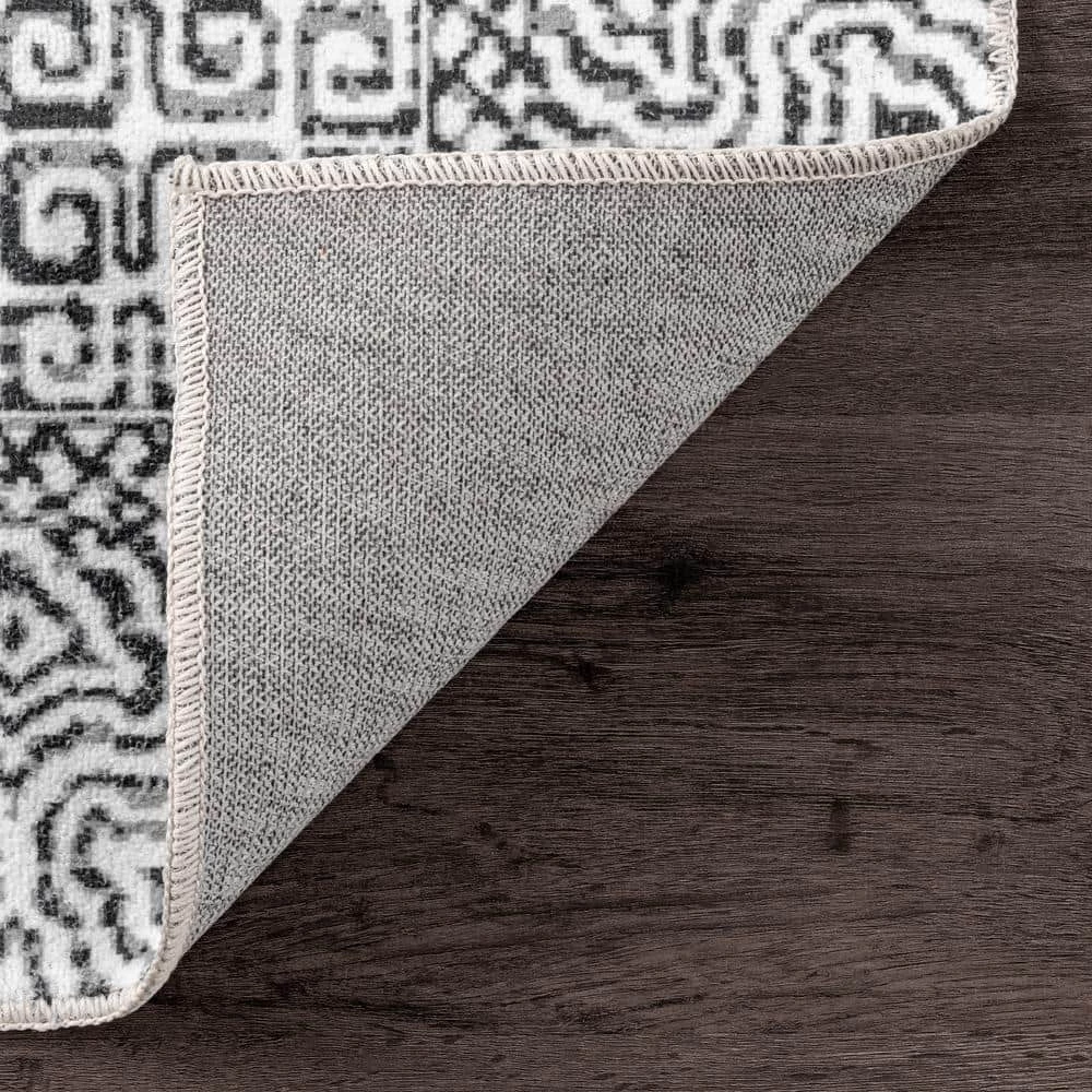 Davidson Gray 5 ft. x 8 ft. Machine Washable Abstract Tribal Indoor Area Rug by nuLOOM 5 Davidson Gray 5 ft. x 8 ft. Machine Washable Abstract Tribal Indoor Area Rug by nuLOOM - Image 5