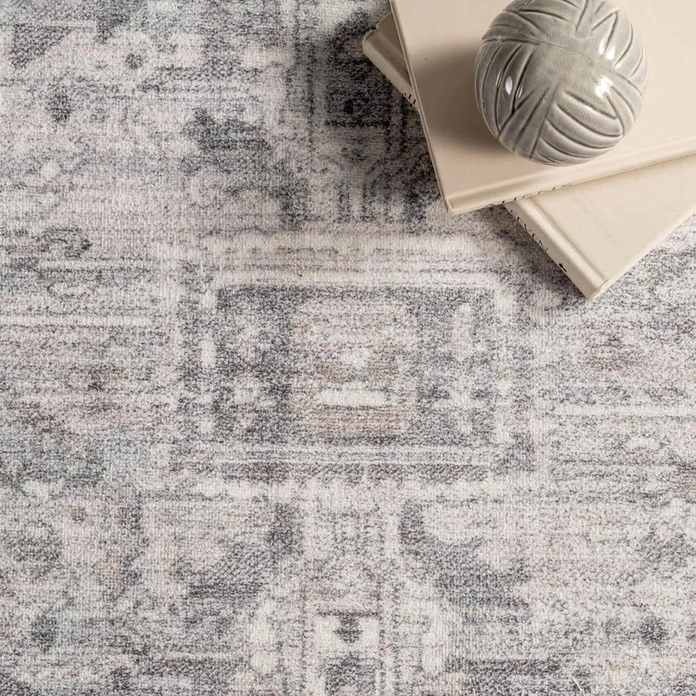 Brielle Grey 8 ft. x 10 ft. Machine Washable Vintage Medallion Indoor Area Rug by nuLOOM 7 Brielle Grey 8 ft. x 10 ft. Machine Washable Vintage Medallion Indoor Area Rug by nuLOOM - Image 7