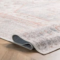 Jacquie Grey 3 ft. x 8 ft. Machine Washable Vintage Floral Indoor Runner Rug by nuLOOM -nuLOOM Sales Store gray nuloom area rugs birv18b 2608 1f 1000