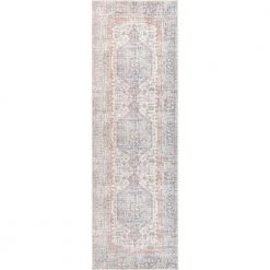 Jacquie Grey 3 ft. x 8 ft. Machine Washable Vintage Floral Indoor Runner Rug by nuLOOM