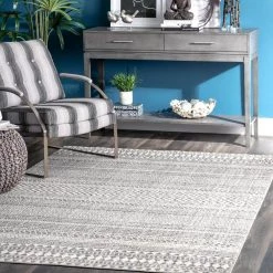 Catherine Henna Tribal Bands Gray 9 ft. x 12 ft. Area Rug by nuLOOM 17 Catherine Henna Tribal Bands Gray 9 ft. x 12 ft. Area Rug by nuLOOM -nuLOOM Sales Store gray nuloom area rugs ecrk02a 9012 31 1000