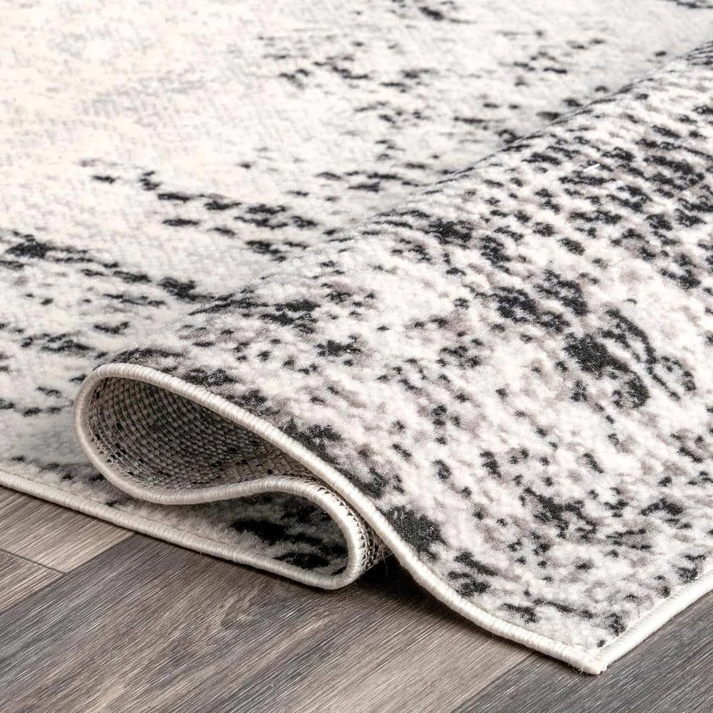 Penelope Faded Tribal Chevrons Gray 9 ft. x 12 ft. Area Rug by nuLOOM 4 Penelope Faded Tribal Chevrons Gray 9 ft. x 12 ft. Area Rug by nuLOOM - Image 4