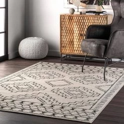 Noa Tribal Moroccan Gray 8 ft. x 10 ft. Area Rug by nuLOOM -nuLOOM Sales Store gray nuloom area rugs ecrk08a 8010 31 1000