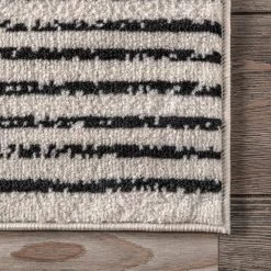 Romina Diamond Pinstripes Gray 9 ft. x 12 ft. Area Rug by nuLOOM -nuLOOM Sales Store gray nuloom area rugs ecrk09a 9012 44 1000