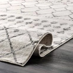 Zola Modern Trellis Gray 8 ft. x 10 ft. Area Rug by nuLOOM -nuLOOM Sales Store gray nuloom area rugs ecrk11a 8010 1f 1000
