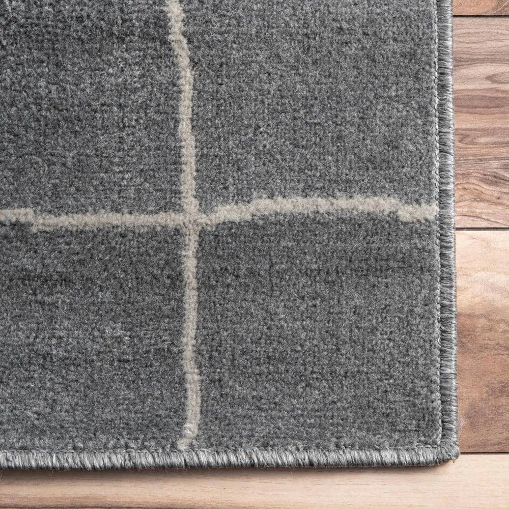 Vincente Contemporary Abstract Gray 9 ft. x 12 ft. Area Rug by nuLOOM 6 Vincente Contemporary Abstract Gray 9 ft. x 12 ft. Area Rug by nuLOOM - Image 6