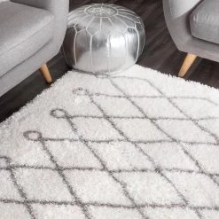 Stasia Diamond Shag Gray 9 ft. x 12 ft. Area Rug by nuLOOM -nuLOOM Sales Store gray nuloom area rugs ozas02a 92012 40 1000