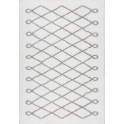 Stasia Diamond Shag Gray 9 ft. x 12 ft. Area Rug by nuLOOM