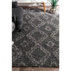 Iola Plush Shag Gray 11 ft. x 14 ft. Area Rug by nuLOOM 13 Iola Plush Shag Gray 11 ft. x 14 ft. Area Rug by nuLOOM -nuLOOM Sales Store gray nuloom area rugs ozsg18b 106014 1d 1000