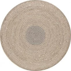 Draya Braided Jute Gray 6 ft. Round Rug by nuLOOM