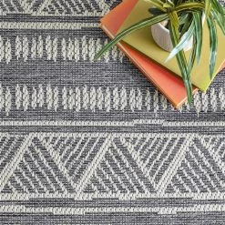 Maia Southwestern Striped Gray 8 ft. x 10 ft. Outdoor Area Rug by nuLOOM 15 Maia Southwestern Striped Gray 8 ft. x 10 ft. Outdoor Area Rug by nuLOOM -nuLOOM Sales Store gray nuloom outdoor rugs owch03a 8010 66 1000
