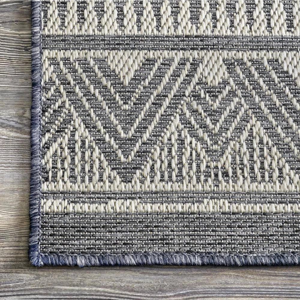 Maia Southwestern Striped Gray 8 ft. x 10 ft. Outdoor Area Rug by nuLOOM 7 Maia Southwestern Striped Gray 8 ft. x 10 ft. Outdoor Area Rug by nuLOOM - Image 7