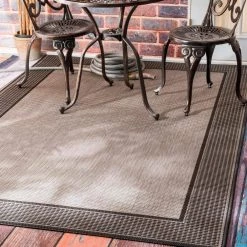 Machine Made Outdoor Gris Border Gray 5 ft. x 8 ft. Area Rug by nuLOOM 8 Machine Made Outdoor Gris Border Gray 5 ft. x 8 ft. Area Rug by nuLOOM -nuLOOM Sales Store gray nuloom outdoor rugs owdn05a 53079 40 1000