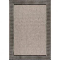 Machine Made Outdoor Gris Border Gray 5 ft. x 8 ft. Area Rug by nuLOOM