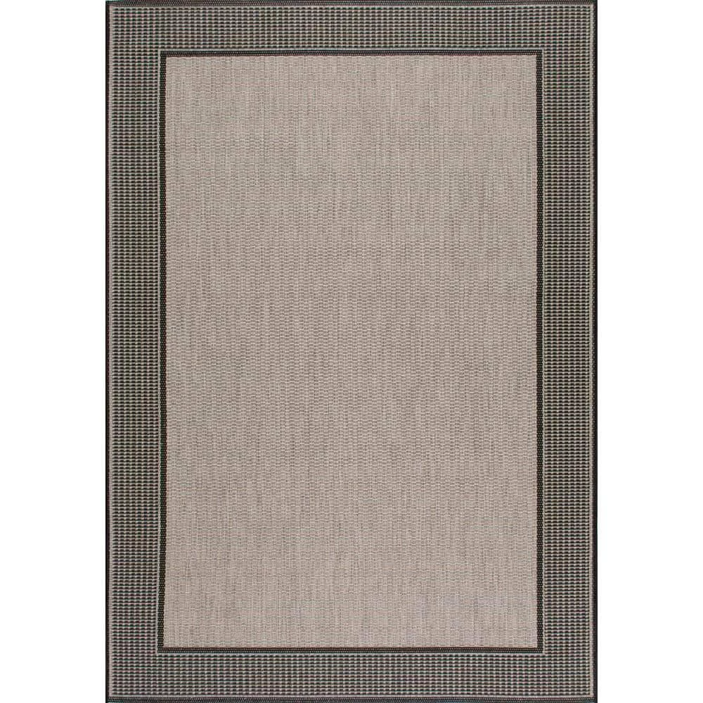 Machine Made Outdoor Gris Border Gray 5 ft. x 8 ft. Area Rug by nuLOOM 1 Machine Made Outdoor Gris Border Gray 5 ft. x 8 ft. Area Rug by nuLOOM