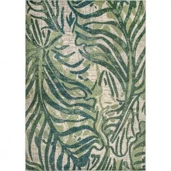 Cali Abstract Leaves Green 9 ft. x 12 ft. Area Rug by nuLOOM