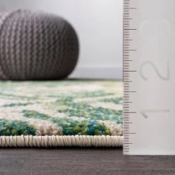 Cali Abstract Leaves Green 9 ft. x 12 ft. Area Rug by nuLOOM -nuLOOM Sales Store green nuloom area rugs kkcb58a 9012 76 1000