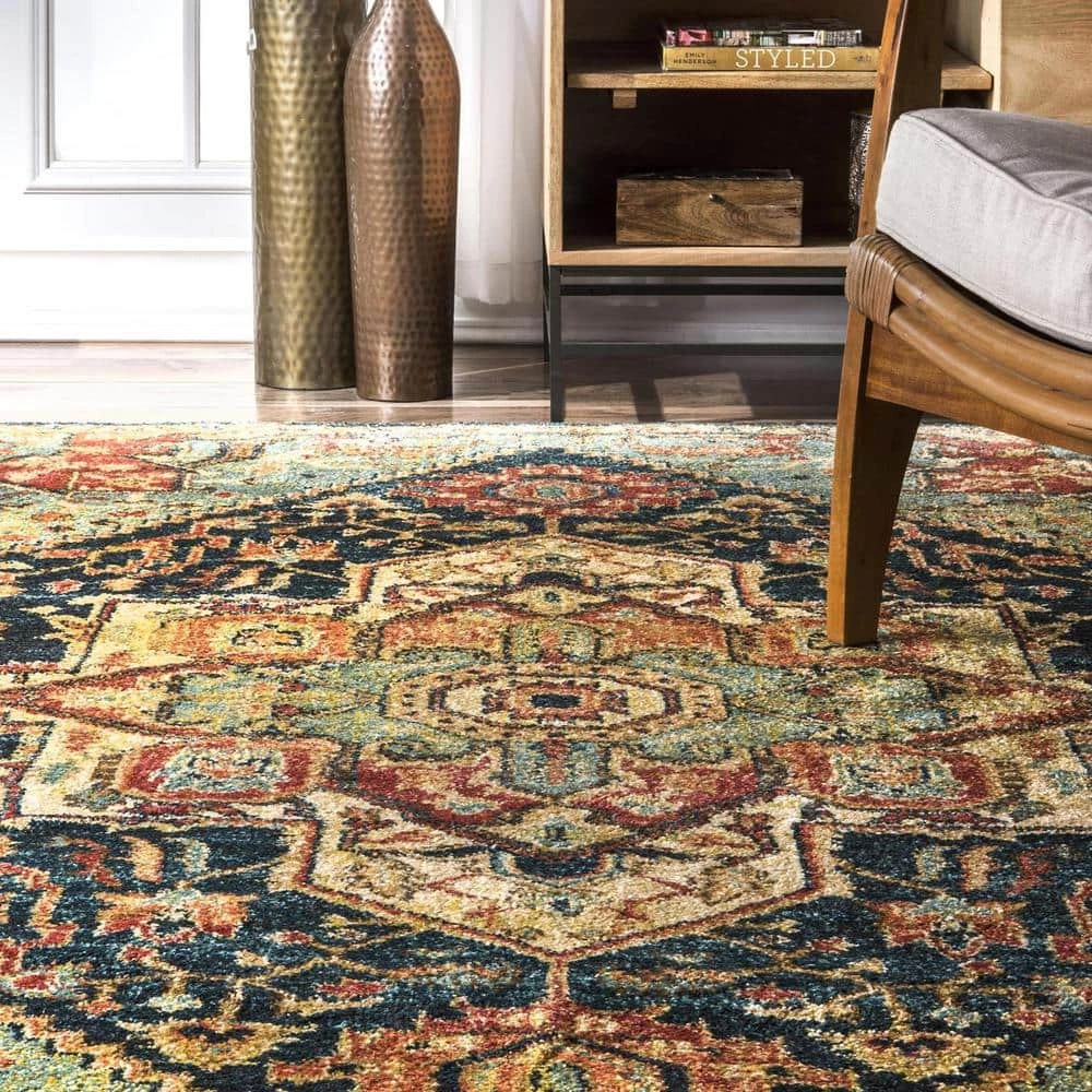 Tabetha Tribal Medallion Green 8 ft. 10 in. x 12 ft. Area Rug by nuLOOM 3 Tabetha Tribal Medallion Green 8 ft. 10 in. x 12 ft. Area Rug by nuLOOM - Image 3