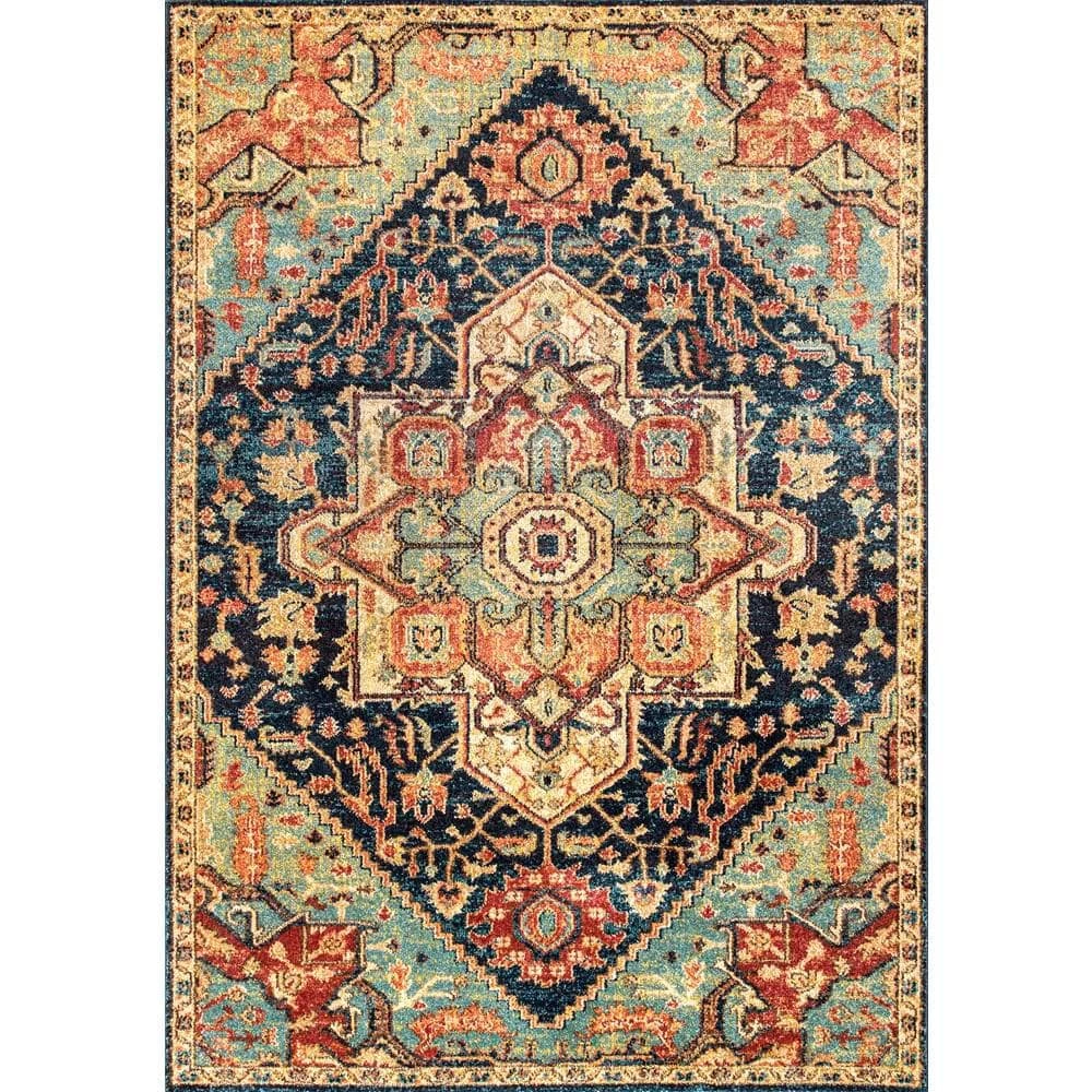 Tabetha Tribal Medallion Green 8 ft. 10 in. x 12 ft. Area Rug by nuLOOM 1 Tabetha Tribal Medallion Green 8 ft. 10 in. x 12 ft. Area Rug by nuLOOM