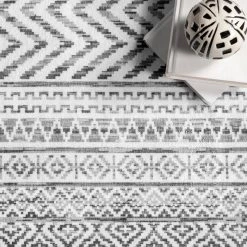 Kira Grey 3 ft. x 8 ft. Machine Washable Tribal Geometric Indoor Runner Rug by nuLOOM -nuLOOM Sales Store grey nuloom area rugs birv20a 2608 4f 1000