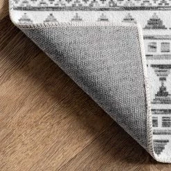 Kira Grey 3 ft. x 8 ft. Machine Washable Tribal Geometric Indoor Runner Rug by nuLOOM -nuLOOM Sales Store grey nuloom area rugs birv20a 2608 66 1000