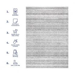 Kira Grey 3 ft. x 8 ft. Machine Washable Tribal Geometric Indoor Runner Rug by nuLOOM -nuLOOM Sales Store grey nuloom area rugs birv20a 2608 77 1000