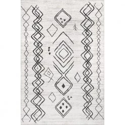 Janelle Machine Washable Transitional Moroccan Grey 8 ft. x 10 ft. Indoor Area Rug by nuLOOM