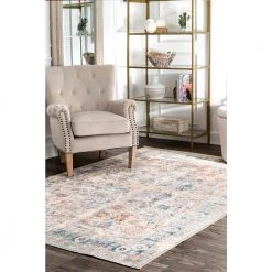 Liliana Vintage Persian Ivory 7 ft. x 8 ft. Area Rug by nuLOOM -nuLOOM Sales Store ivory nuloom area rugs disa09a 6709 e1 1000