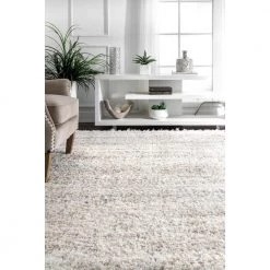 Brooke Contemporary Soft Shag Tassel Ivory 12 ft. x 15 ft. Indoor Area Rug by nuLOOM -nuLOOM Sales Store ivory nuloom area rugs kkel04a 12015 c3 1000