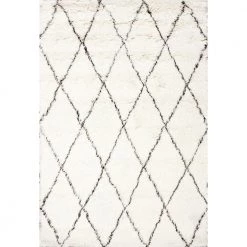 Nida Marrakech Moroccan Trellis Shag Ivory 6 ft. x 9 ft. Area Rug by nuLOOM
