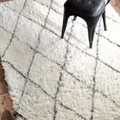 Nida Marrakech Moroccan Trellis Shag Ivory 6 ft. x 9 ft. Area Rug by nuLOOM -nuLOOM Sales Store ivory nuloom area rugs mtvs28a 609 fa 1000