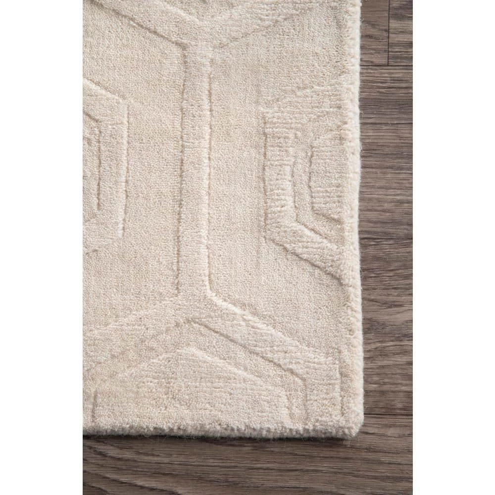 Ambrose Geometric Ivory 10 ft. x 14 ft. Area Rug by nuLOOM 7 Ambrose Geometric Ivory 10 ft. x 14 ft. Area Rug by nuLOOM - Image 7