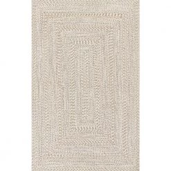 Rowan Braided Texture Ivory 7 ft. 6 in. x 9 ft. 6 in. Indoor/Outdoor Area Rug by nuLOOM