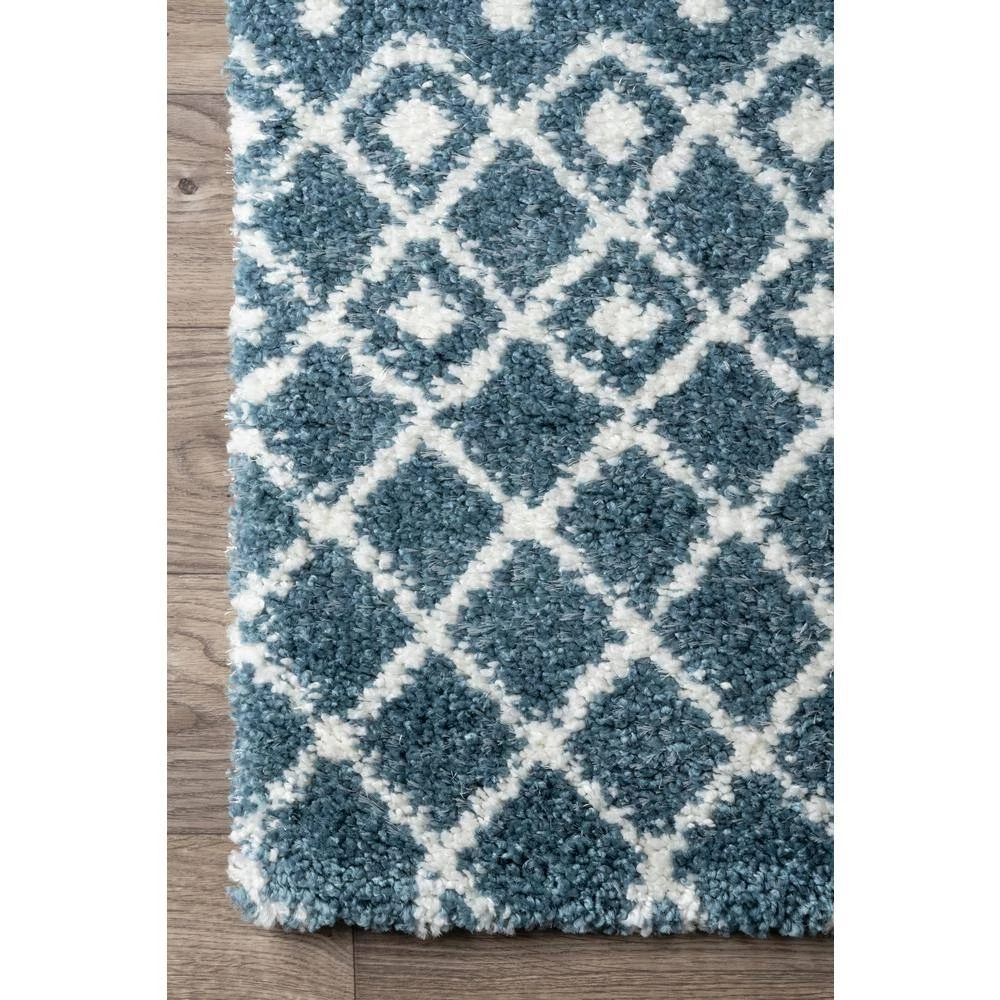 Moroccan Barbara Light Blue 9 ft. x 12 ft. Area Rug by nuLOOM 4 Moroccan Barbara Light Blue 9 ft. x 12 ft. Area Rug by nuLOOM - Image 4