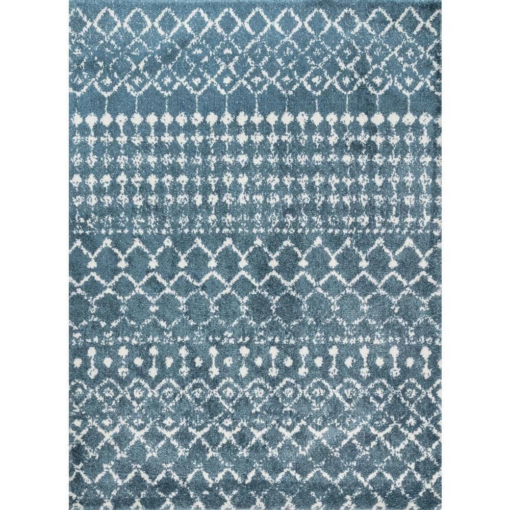 Moroccan Barbara Light Blue 9 ft. x 12 ft. Area Rug by nuLOOM 1 Moroccan Barbara Light Blue 9 ft. x 12 ft. Area Rug by nuLOOM