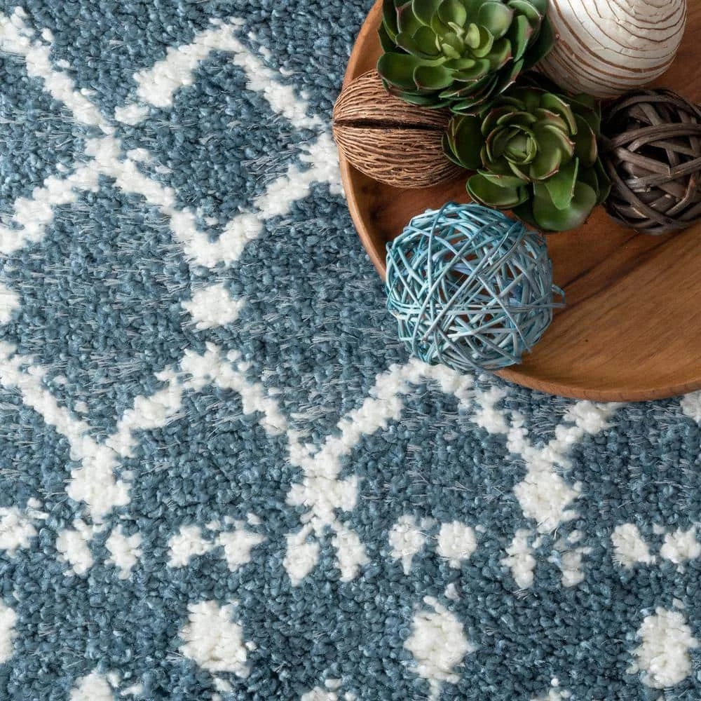 Moroccan Barbara Light Blue 9 ft. x 12 ft. Area Rug by nuLOOM 2 Moroccan Barbara Light Blue 9 ft. x 12 ft. Area Rug by nuLOOM - Image 2