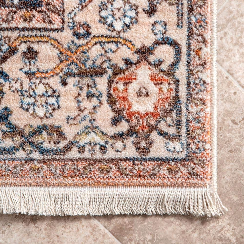 Ehtel Medallion Fringe Light Brown 9 ft. x 12 ft. Area Rug by nuLOOM 8 Ehtel Medallion Fringe Light Brown 9 ft. x 12 ft. Area Rug by nuLOOM - Image 8