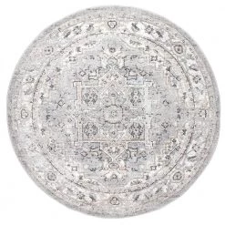 Essa Vintage Light Gray 6 ft. x 6 ft. Round Area Rug by nuLOOM