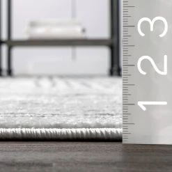 Soraya Striped Tiles Light Gray 6 ft. 7 in. x 8 ft. Indoor Area Rug by nuLOOM -nuLOOM Sales Store light gray nuloom area rugs eces15a 6708 fa 1000