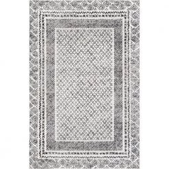 Arabella Contemporary Bordered Light Gray 8 ft. x 10 ft. Indoor Area Rug by nuLOOM
