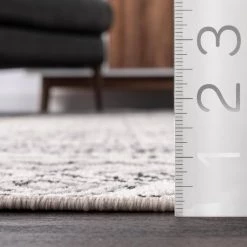 Arabella Contemporary Bordered Light Gray 8 ft. x 10 ft. Indoor Area Rug by nuLOOM -nuLOOM Sales Store light gray nuloom area rugs ecrk13a 8010 fa 1000