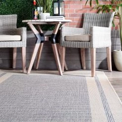 Antonella Coastal Solid & Striped Light Gray 8 ft. x 10 ft. Outdoor Area Rug by nuLOOM 14 Antonella Coastal Solid & Striped Light Gray 8 ft. x 10 ft. Outdoor Area Rug by nuLOOM -nuLOOM Sales Store light gray nuloom outdoor rugs owch01a 8010 1d 1000