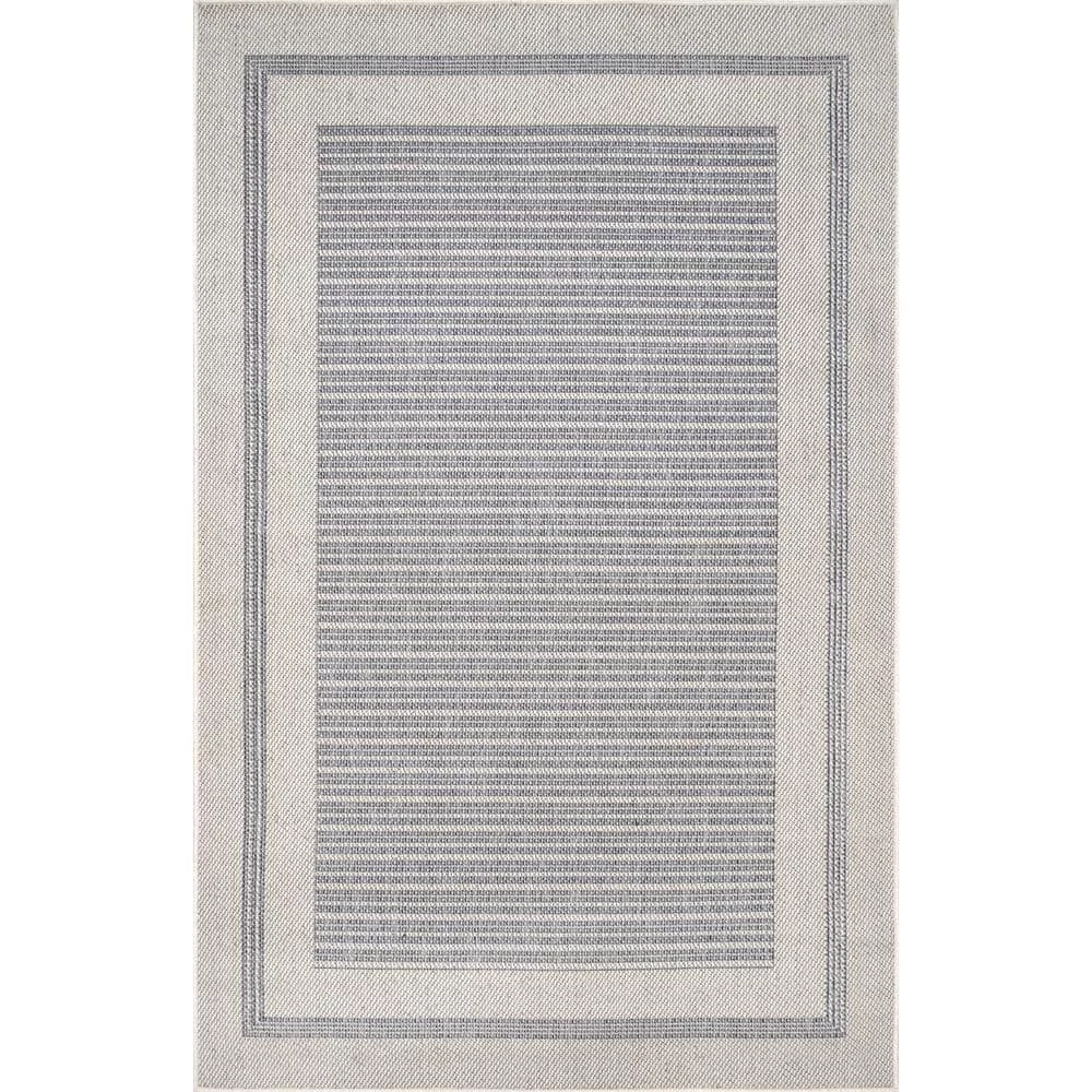 Antonella Coastal Solid & Striped Light Gray 8 ft. x 10 ft. Outdoor Area Rug by nuLOOM 1 Antonella Coastal Solid & Striped Light Gray 8 ft. x 10 ft. Outdoor Area Rug by nuLOOM