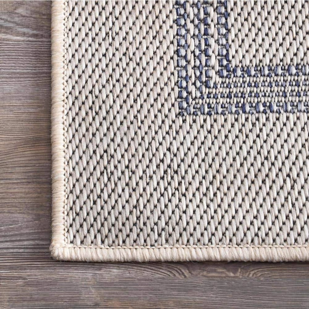 Antonella Coastal Solid & Striped Light Gray 8 ft. x 10 ft. Outdoor Area Rug by nuLOOM 7 Antonella Coastal Solid & Striped Light Gray 8 ft. x 10 ft. Outdoor Area Rug by nuLOOM - Image 7