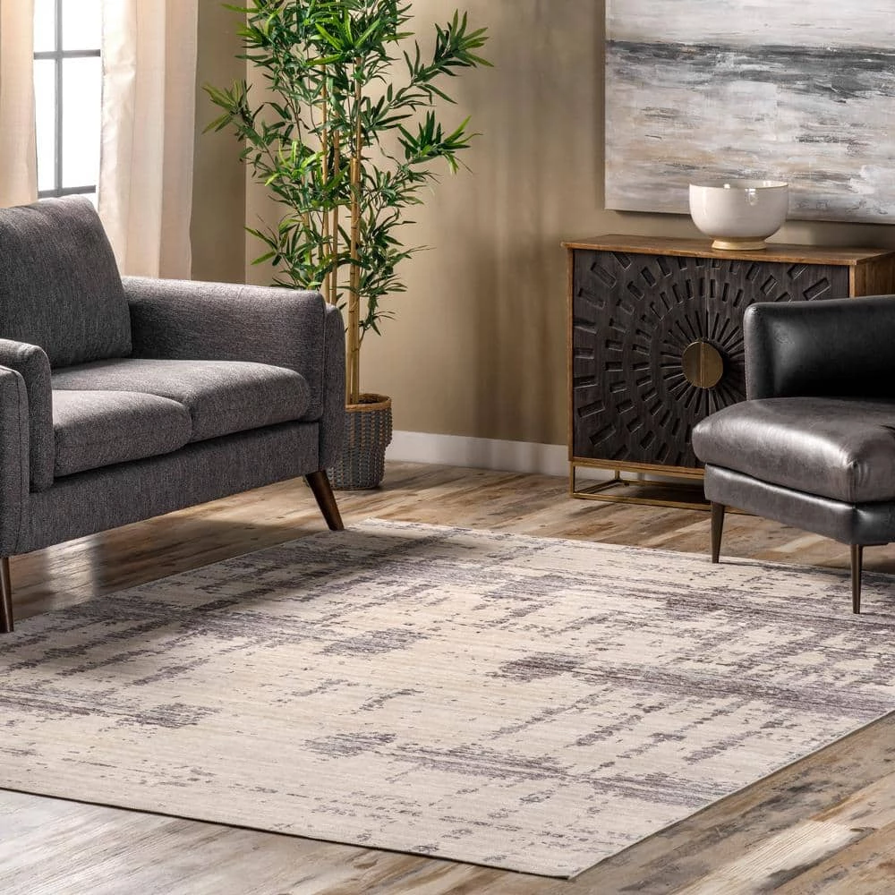 Ariana Light Grey 8 ft. x 10 ft. Machine Washable Abstract Indoor Area Rug by nuLOOM 2 Ariana Light Grey 8 ft. x 10 ft. Machine Washable Abstract Indoor Area Rug by nuLOOM - Image 2