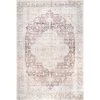 Rosa Machine Washable Distressed Vintage Medallion Light Pink 5 ft. x 8 ft. Indoor Area Rug by nuLOOM