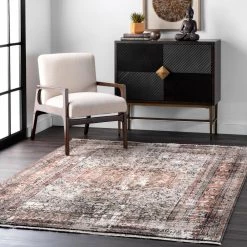Charvi Distressed Medallion Fringe Multi 10 ft. x 14 ft. Area Rug by nuLOOM -nuLOOM Sales Store multi nuloom area rugs bdsn04a 10014 31 1000