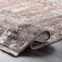 Charvi Distressed Medallion Fringe Multi 10 ft. x 14 ft. Area Rug by nuLOOM -nuLOOM Sales Store multi nuloom area rugs bdsn04a 10014 44 1000