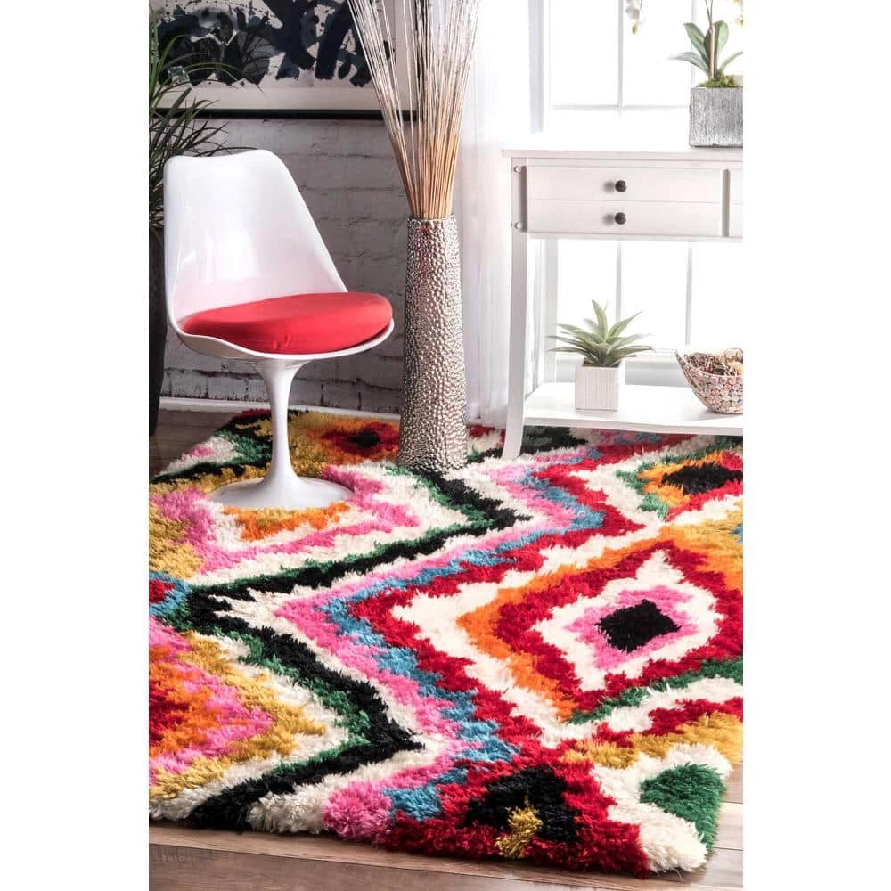Abbey Carnival Shag Multi 8 ft. x 10 ft. Area Rug by nuLOOM 3 Abbey Carnival Shag Multi 8 ft. x 10 ft. Area Rug by nuLOOM - Image 3